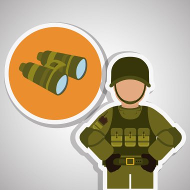 Askeri dürbün tasarım, vektör çizim