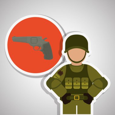 Askeri simgesi tasarım, vektör çizim