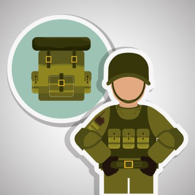 Askeri soldat tasarım, vektör çizim