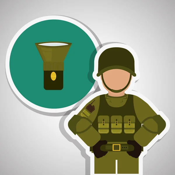 Diseño militar soldat, ilustración vectorial — Vector de stock