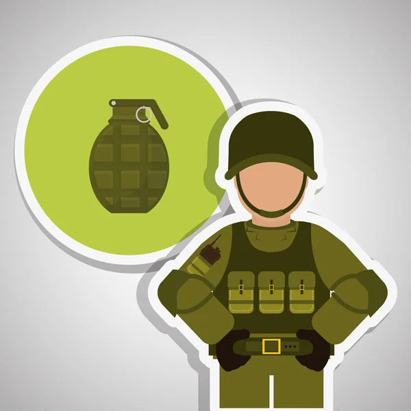 Design icoane militare, ilustrație vectorială — Vector de stoc
