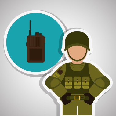 Askeri simgesi tasarım, vektör çizim