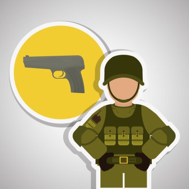 Askeri simgesi tasarım, vektör çizim