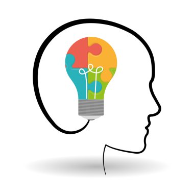 Bulmaca simgesi tasarım, illüstrasyon vektör