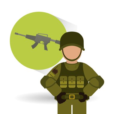 Askeri simgesi tasarım, vektör çizim