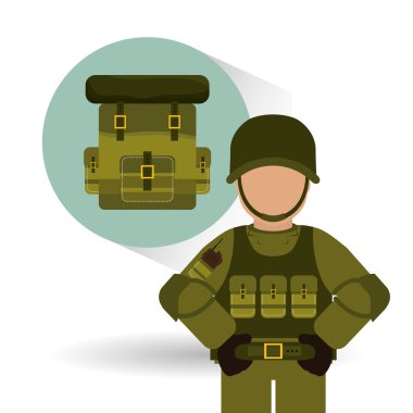 Askeri soldat tasarım, vektör çizim