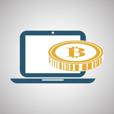 Bitcon simgesi tasarım, vektör çizim