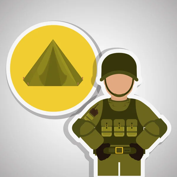 Diseño de carpa militar, ilustración vectorial — Vector de stock