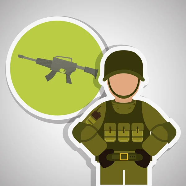 Militaire pictogram ontwerp, vectorillustratie — Stockvector