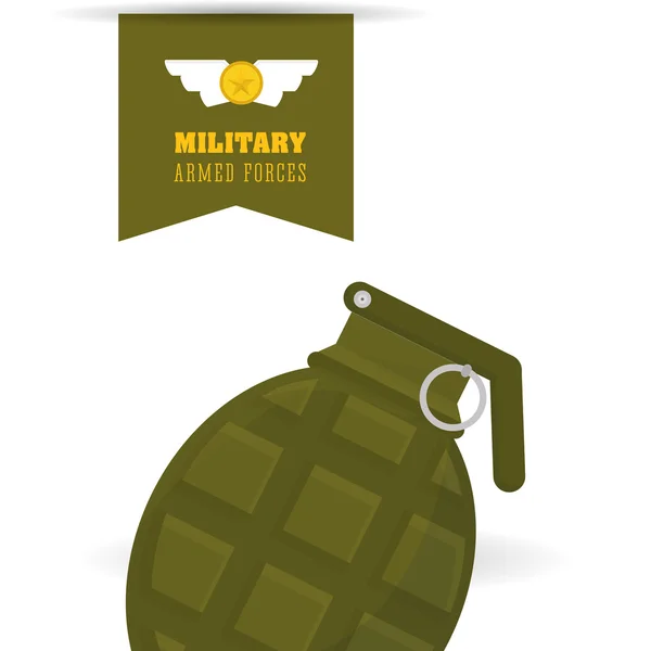 Militära granat design, vektor illustration — Stock vektor