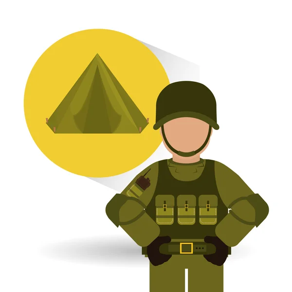 Militaire tent ontwerp, vectorillustratie — Stockvector