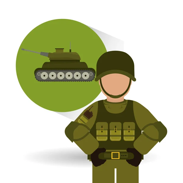 Militaire tank ontwerp, vectorillustratie — Stockvector