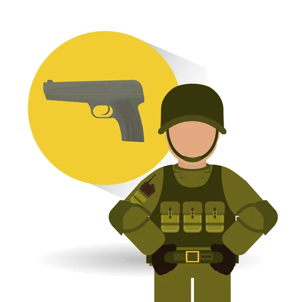 Vojenské ikony designu, vektorové ilustrace — Stockový vektor