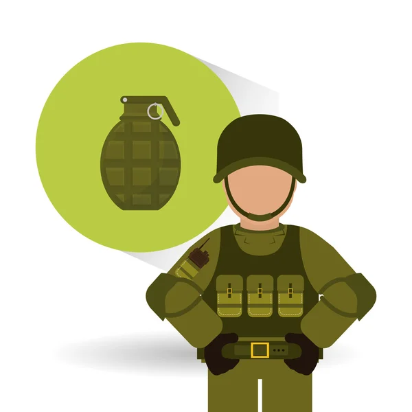 Diseño de icono militar, ilustración vectorial — Vector de stock