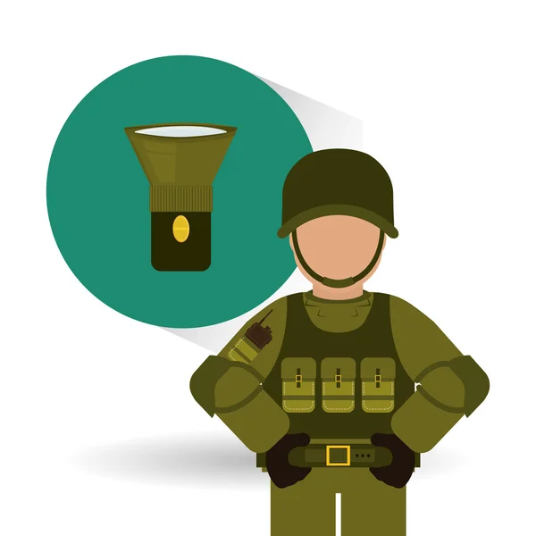 Design soldat militar, ilustrație vectorială — Vector de stoc