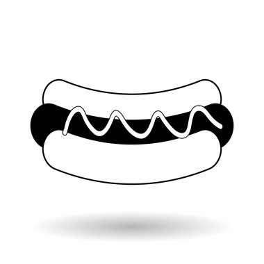 Sosisli sandviç simgesi tasarım, vektör çizim