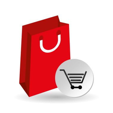 alışveriş sepeti ve çanta tasarım, illüstrasyon vektör