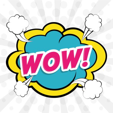 Retro ileti tasarım, pop sanat tarzı, canlı renkler