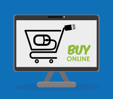 Dijital pazarlama ve e-ticaret tasarım, vektör çizim