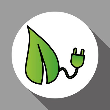 Eko yaprak tasarımı, vektör çizim