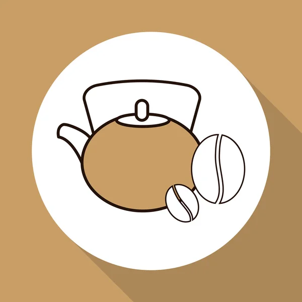 Koffie waterkoker ontwerp, vectorillustratie — Stockvector