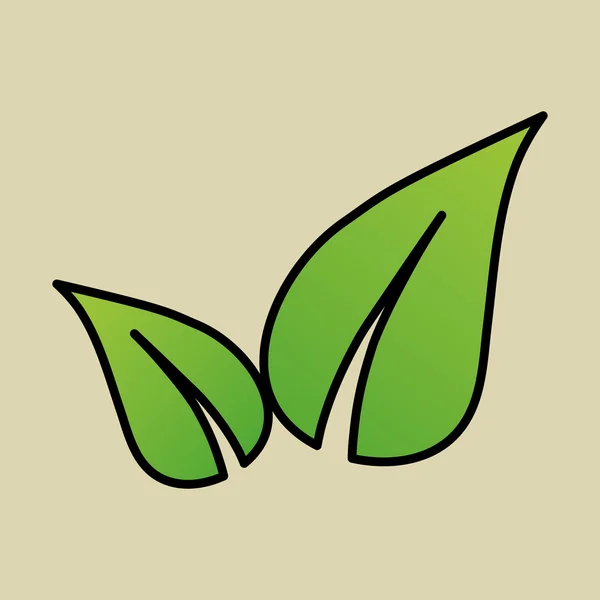 Eko yaprak tasarımı, vektör çizim — Stok Vektör