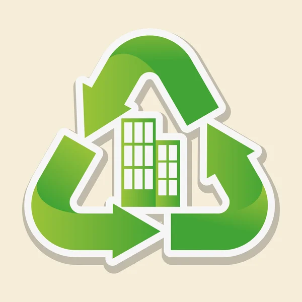 Diseño del edificio ecológico, ilustración del vector — Vector de stock