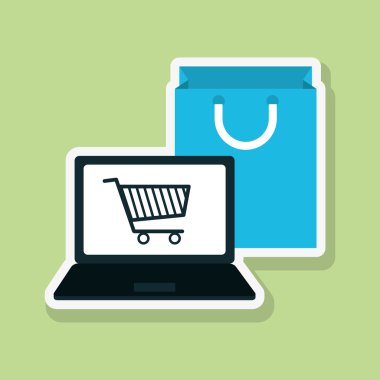 alışveriş sepeti ve çanta tasarım, illüstrasyon vektör