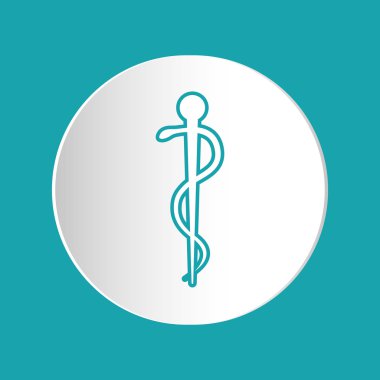 caduceus simgesi tasarım, vektör çizim