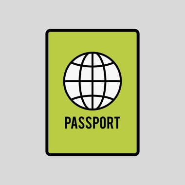 Passport simgesi tasarım, vektör çizim