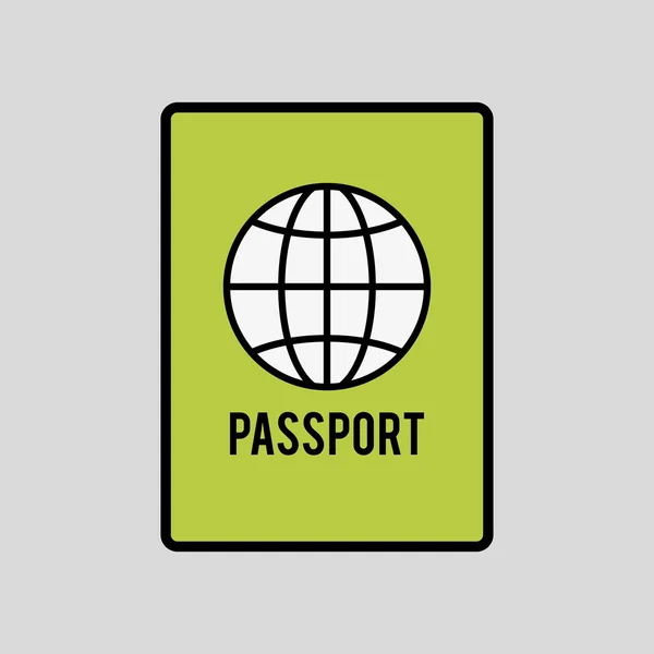 Diseño de iconos de pasaporte, ilustración vectorial — Vector de stock