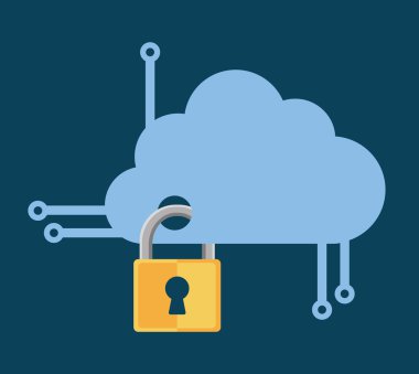 Güvenlik sistemi, vektör çizim renkli tasarım