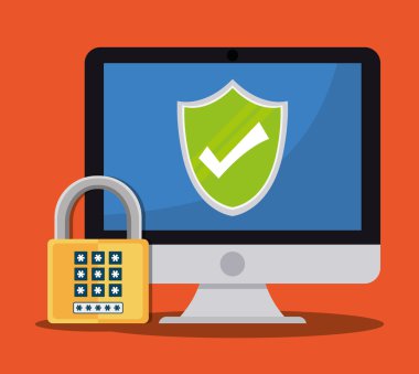 Güvenlik sistemi, vektör çizim renkli tasarım