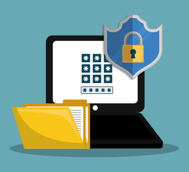 Güvenlik sistemi, vektör çizim renkli tasarım