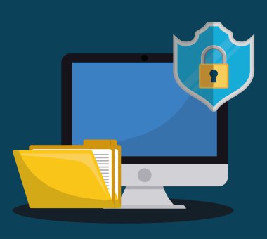 Güvenlik sistemi, vektör çizim renkli tasarım