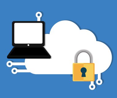 Güvenlik sistemi, vektör çizim renkli tasarım