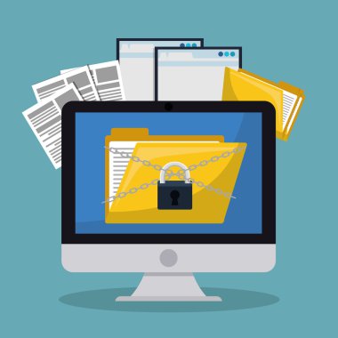 Güvenlik sistemi, vektör çizim renkli tasarım