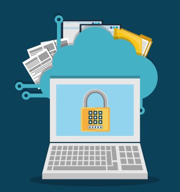 Güvenlik sistemi, vektör çizim renkli tasarım