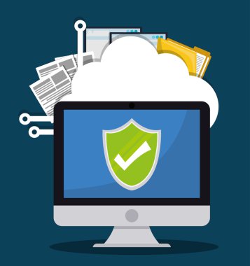 Güvenlik sistemi, vektör çizim renkli tasarım