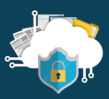 Güvenlik sistemi, vektör çizim renkli tasarım