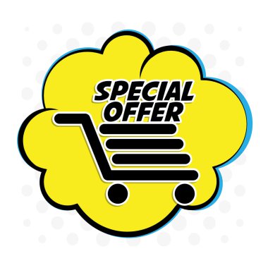 Özel teklif, vektör çizim renkli tasarım