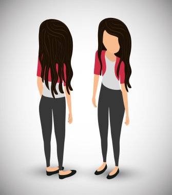 İzometrik insanlar grafik tasarım, vektör çizim