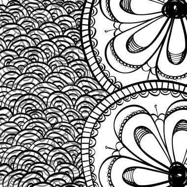 Siyah ve beyaz tasarım, soyut vektör çizmek