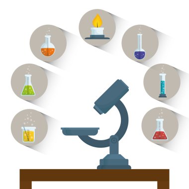 Kimyasal laboratuvar, vektör çizim grafik tasarım