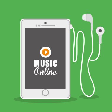 Online müzik, vektör çizim, grafik tasarım