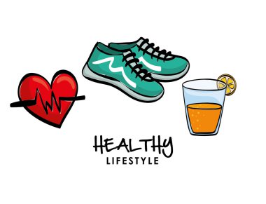 Sağlıklı yaşam tarzı tasarım, vektör çizim