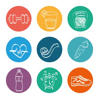 Sağlıklı yaşam tarzı tasarım, vektör çizim