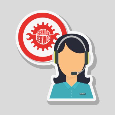 Çağrı Merkezi simgesi tasarım, illüstrasyon vektör