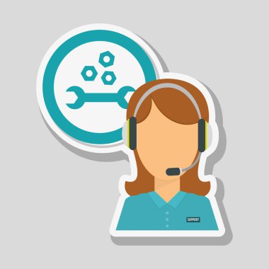 Çağrı Merkezi simgesi tasarım, illüstrasyon vektör