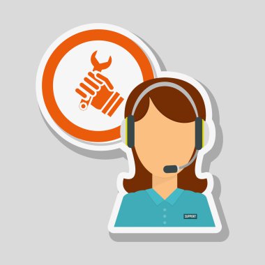 Çağrı Merkezi simgesi tasarım, illüstrasyon vektör